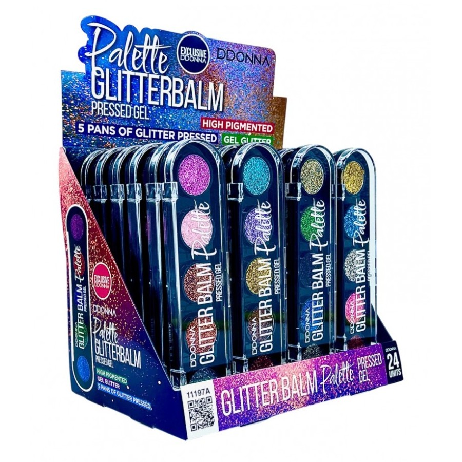 FARD À PAUPIÈRES GLITTER BALM D'DONNA PACK DE 24 (1.11€ pièce)